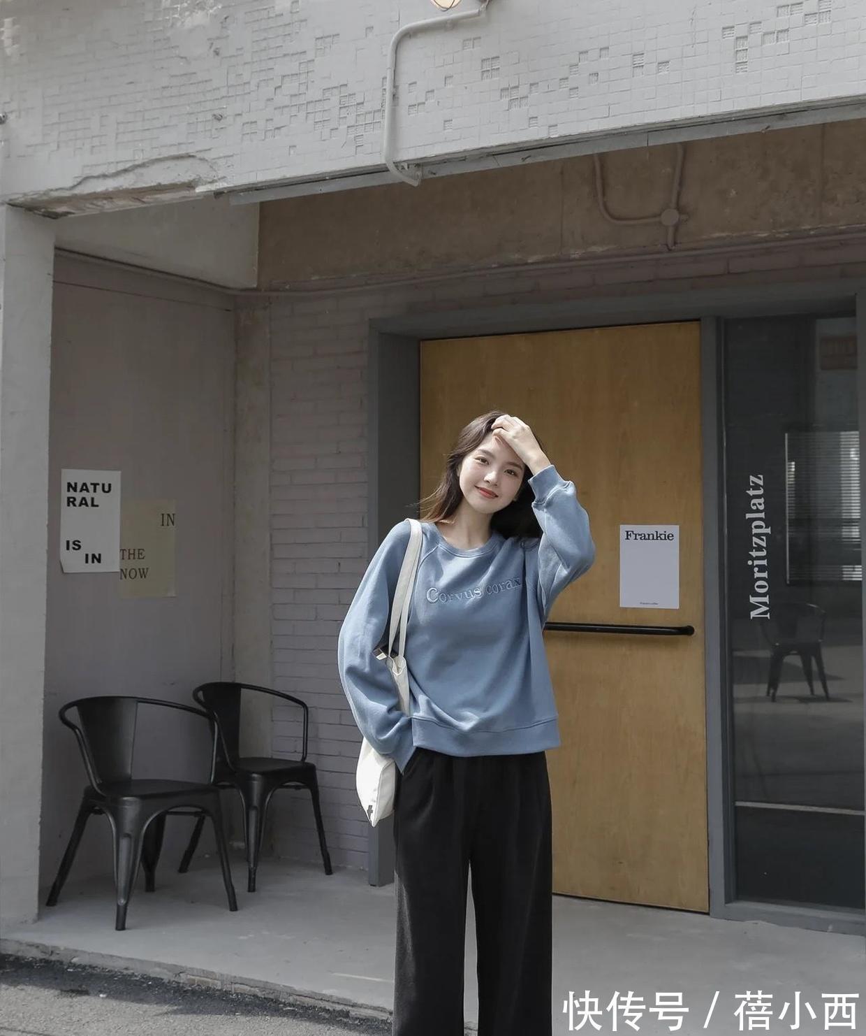 上半身|小黑裤不再流行,今年流行“阔腿裤”,搭配针织衫、卫衣都很时髦