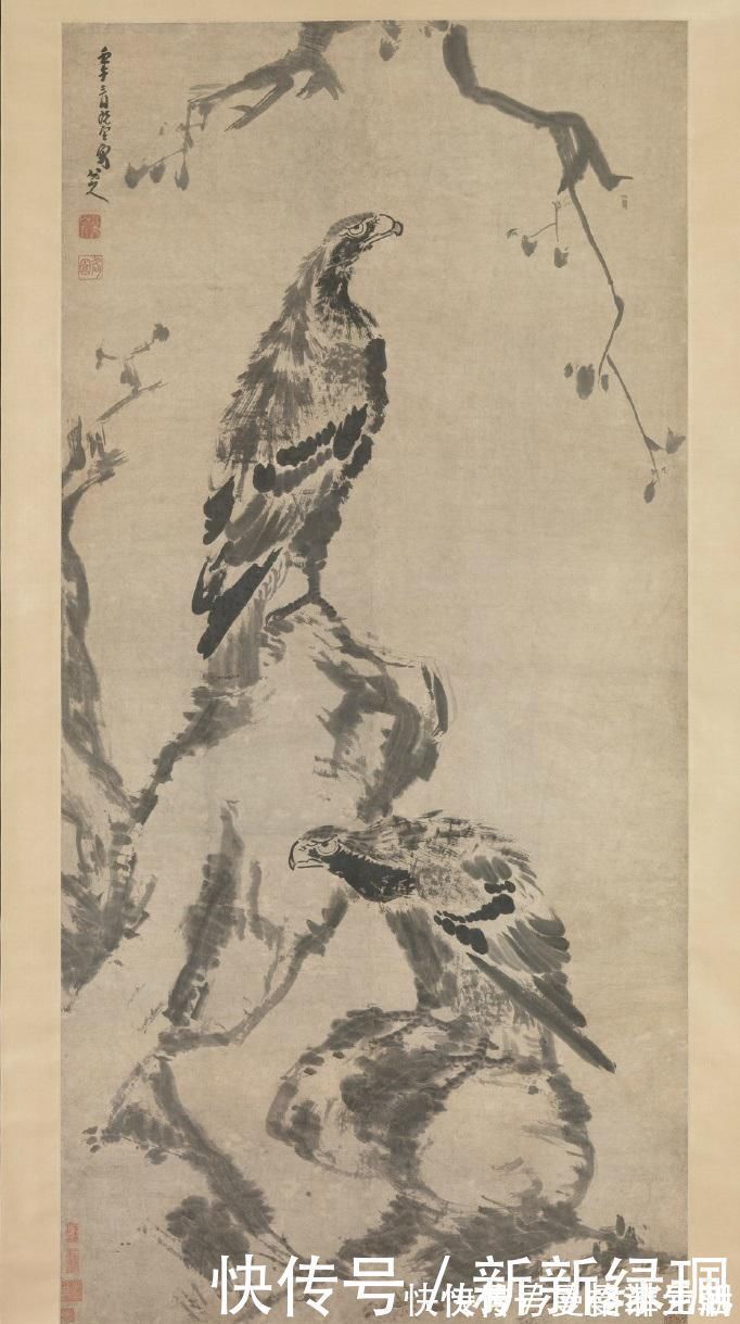 双鹰图|朱耷的这幅《双鹰图》,两只鹰价值4个亿,艺术造诣不输李苦禅
