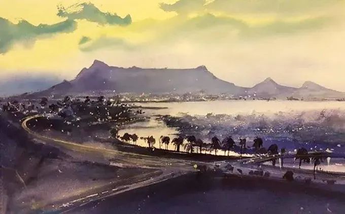 画面!极具美感的蓝绿水彩色调,如此画面,令人爱不舍手