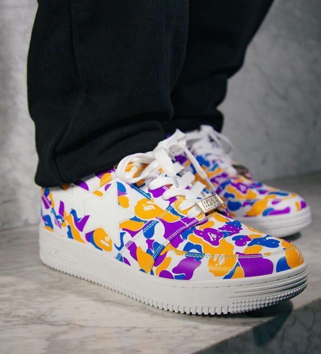 b洛杉矶限定“BAPE STA”球鞋，紫金湖人配色！爱了，爱了呀！