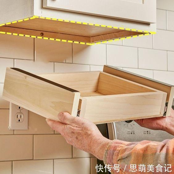抽屉|他将厨房每一寸用到了极致,吊柜下巴掌大的地,也能腾出6种用法