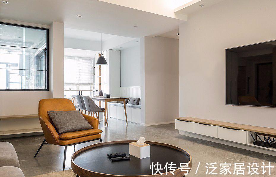 客餐厅|122㎡现代北欧风,卡座餐厅+窗边吧台的设计,让家更有情调!