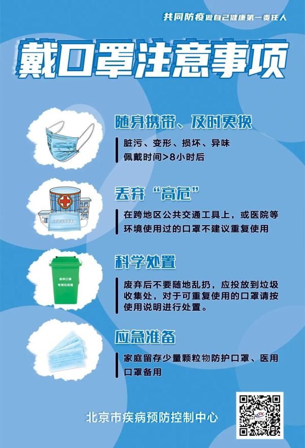 佩戴口罩|【北京日常防疫指引】坚持科学佩戴口罩，加强防护不放松