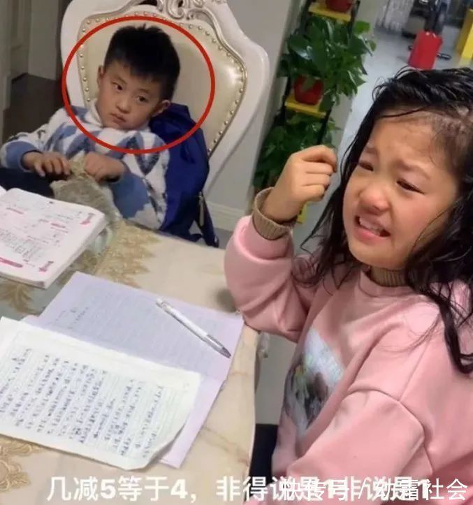 辅导作业|姐姐辅导弟弟写作业,一个大哭一个偷笑,家长:我家晚间场景再现