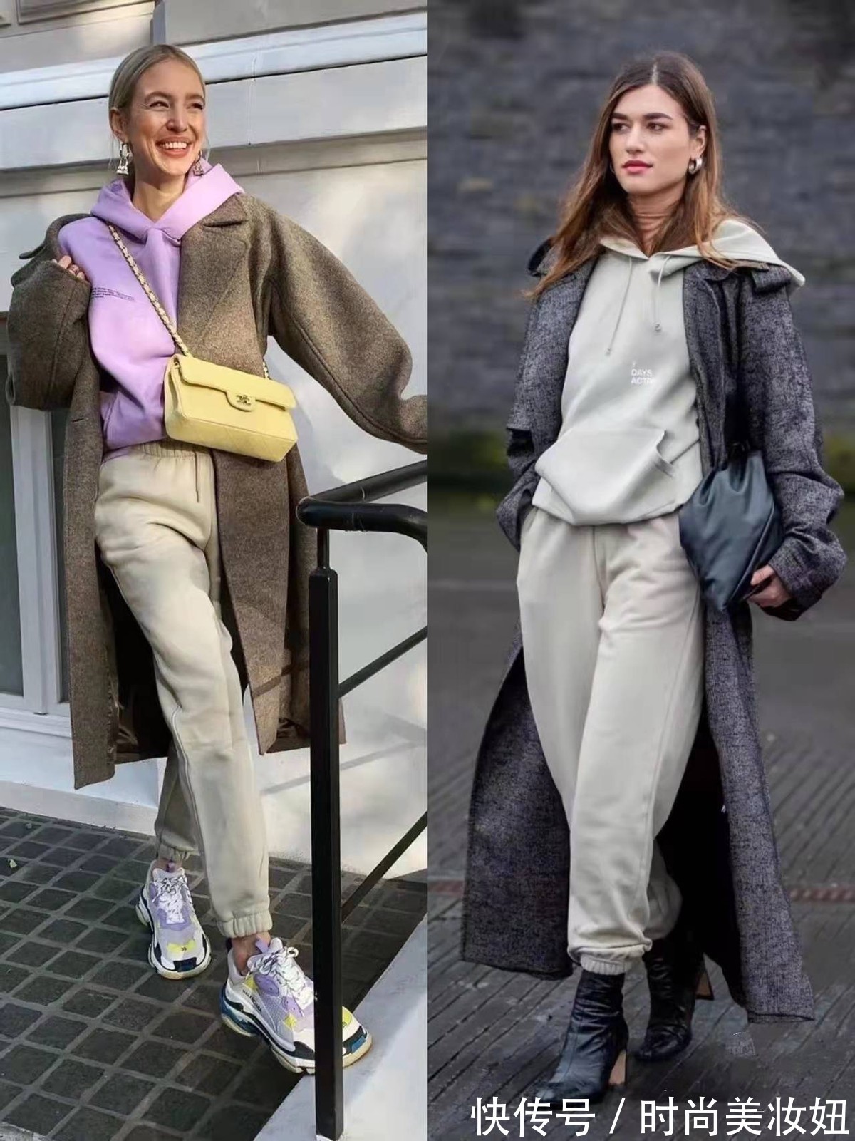 卫衣 这是我见过最减龄的“叠穿”公式,长大衣+卫衣,保暖又时髦