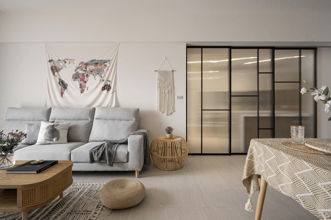 客餐厅|118㎡美居柔雅纯净，氛围温馨精致