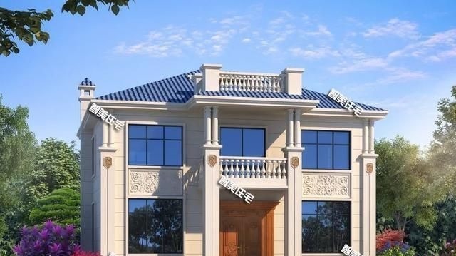 双跑楼梯|占地面积120左右,造型简约的两层小别墅,25万盖一栋