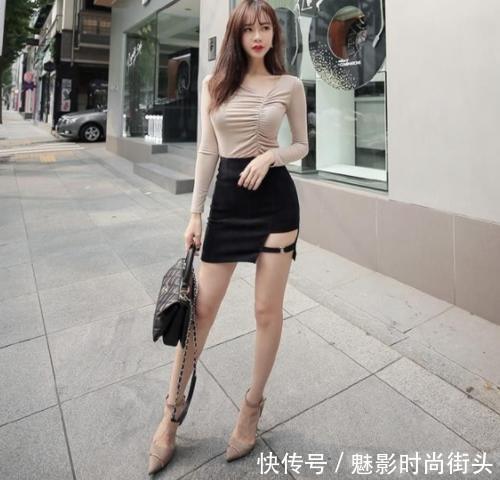 紧身裙包裹凹凸身材,彰显身材比例,光彩夺目潮范十足