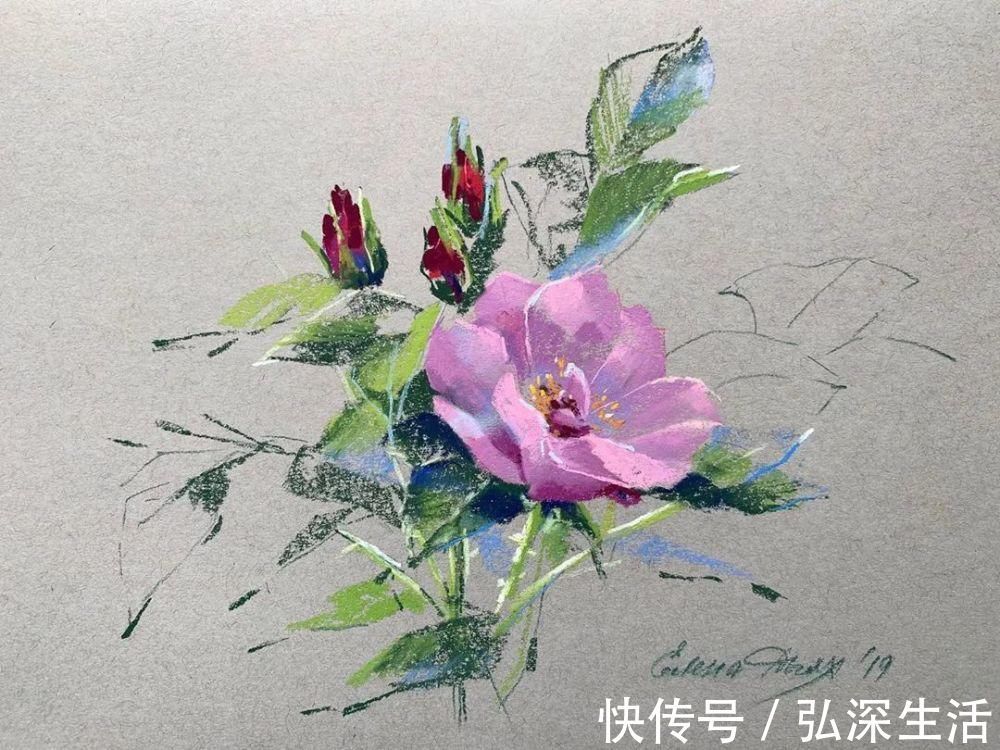 作画#太疯狂了！原来用粉笔画画，也可以这么美，简单几招教你，美到邻居羡慕嫉妒