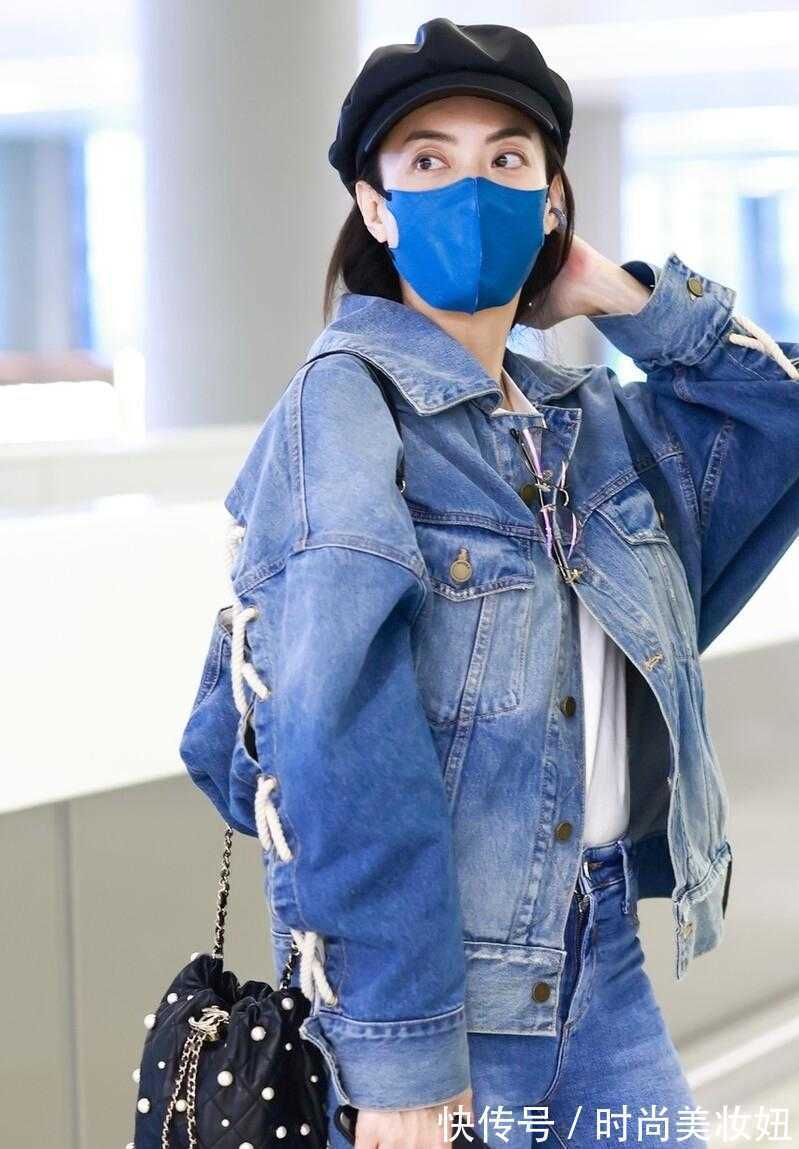 牛仔外套|霍汶希真应该出道,穿牛仔外套配报童帽好洋气,真的美出圈了