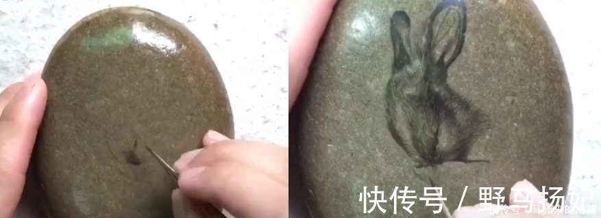 石头!美术生在石头上作画,刚开始搞不懂,看到成品:抱走了!