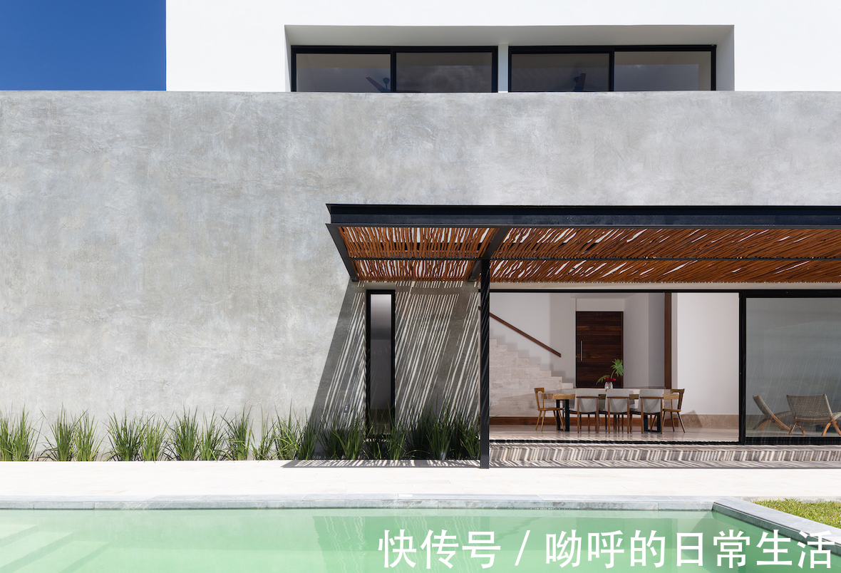 Pelic墨西哥Pelicanos之家,平衡隐私和开放空间