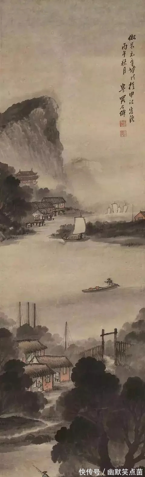 烟雨蒙蒙$海派山水画大家|吴石仙的烟雨蒙蒙