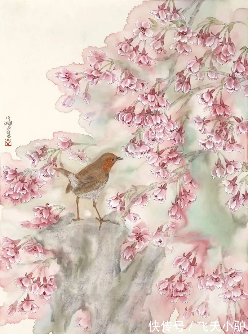 写意花鸟画$他从当代水墨回归传统花鸟画,情境夺人!