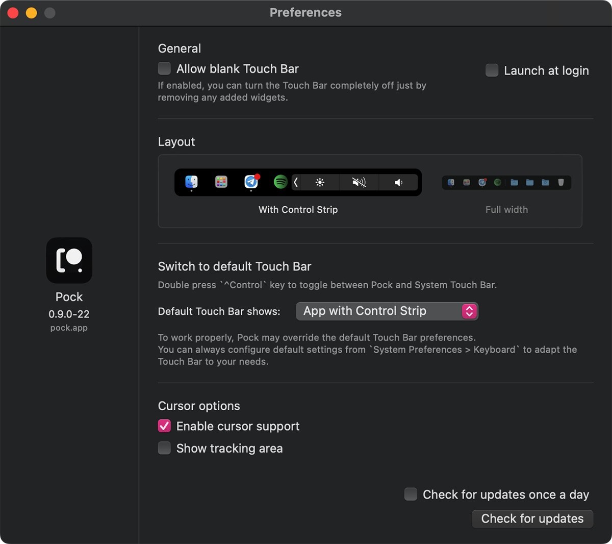 Pock for Mac v0.9.0.22 Touch Bar触控栏显示Dock图标-无忧下载