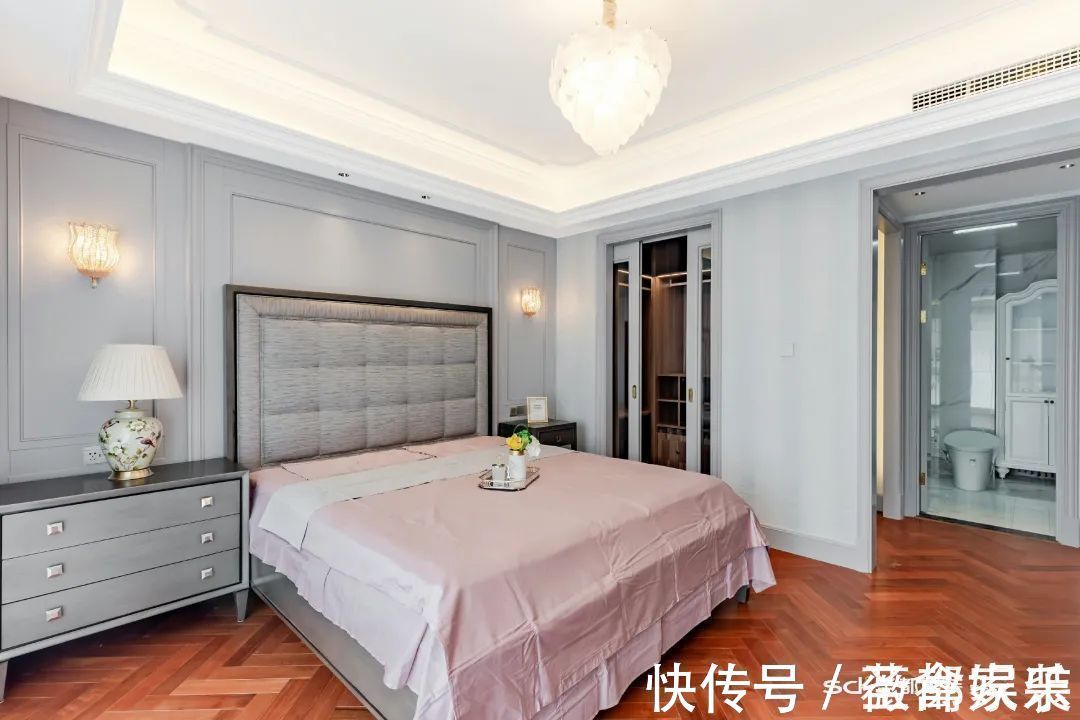 装修|206㎡大户型装修案例:超大横厅+衣帽间+景观阳台,神仙配色 心动