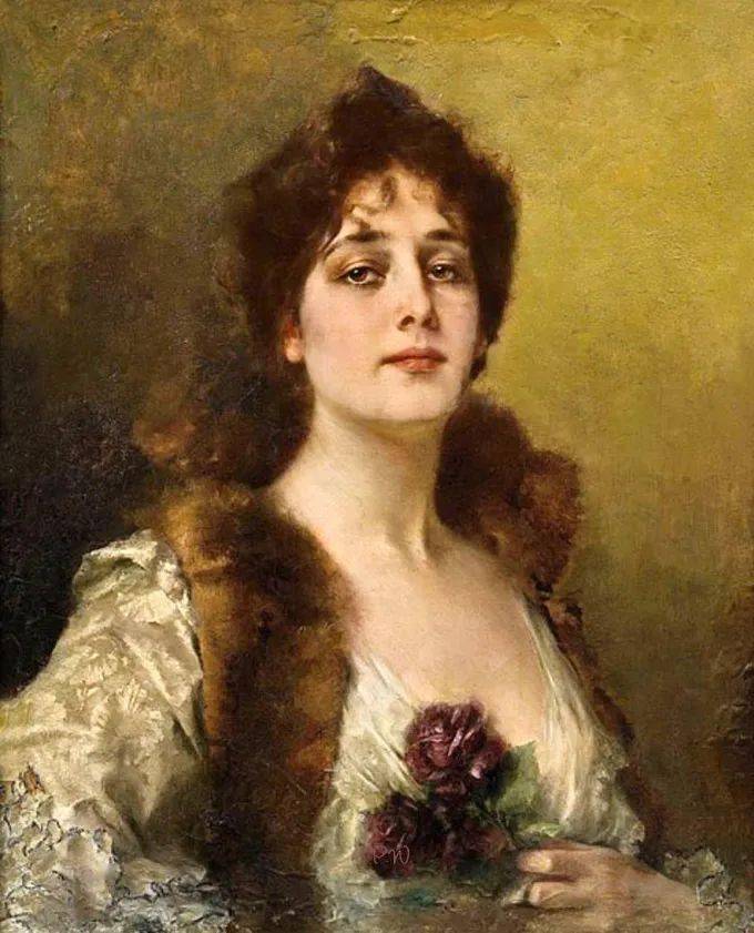 艺术学院!19世纪油画家笔下细腻的年轻漂亮女子,人物造型丰韵端庄 雍容华贵