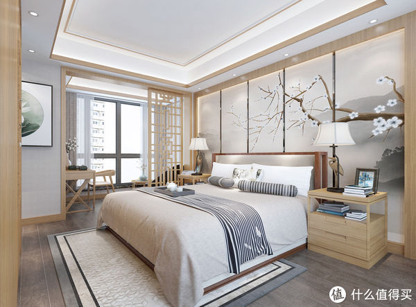 主卧室|全房原木色系的新中式风装修，真的很显温馨，简单又有品味，耐看