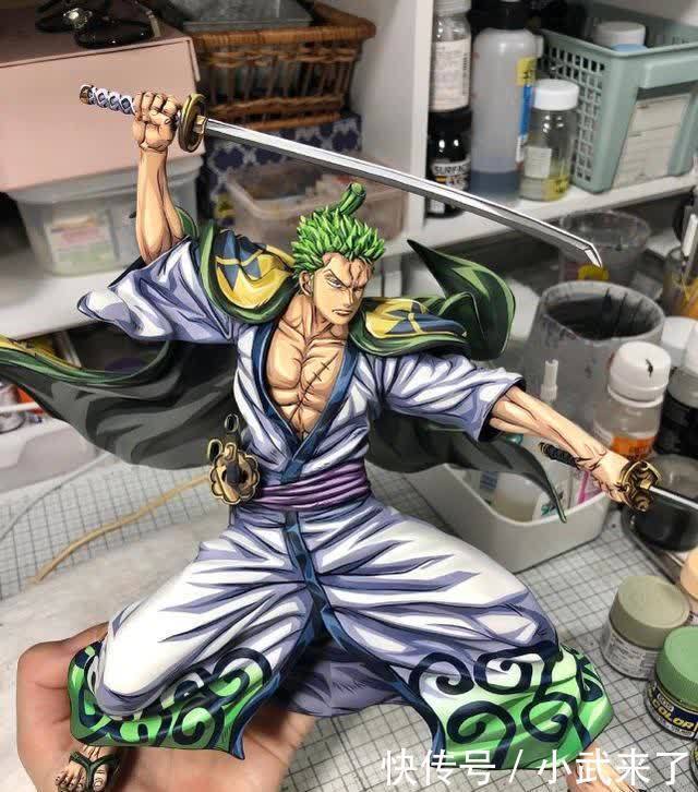 手办|上次的承太郎手办涂改令人叫绝,这次换成索隆手办,真是技术活