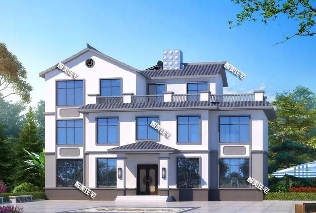 雅致|白色灰色看起来很简单，但用到新中式别墅上，就很雅致了