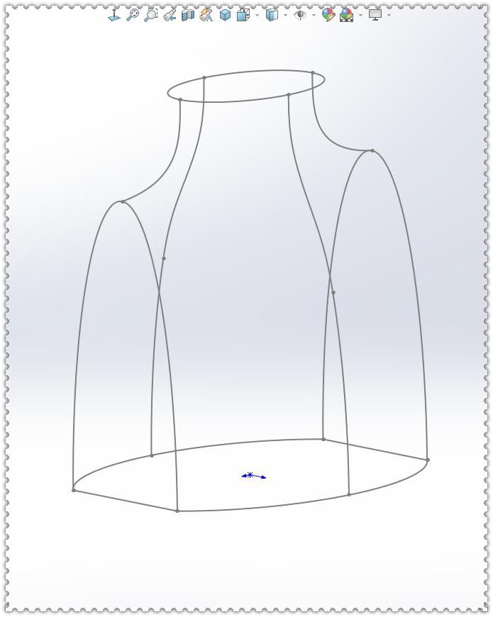  铺面|在SolidWorks里用已有线框铺面，画一个类似于马甲的图形