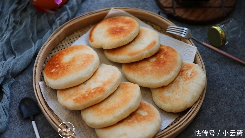 面包|发面饼新做法,低糖又简单,暄软蓬松有嚼劲,比面包还好吃