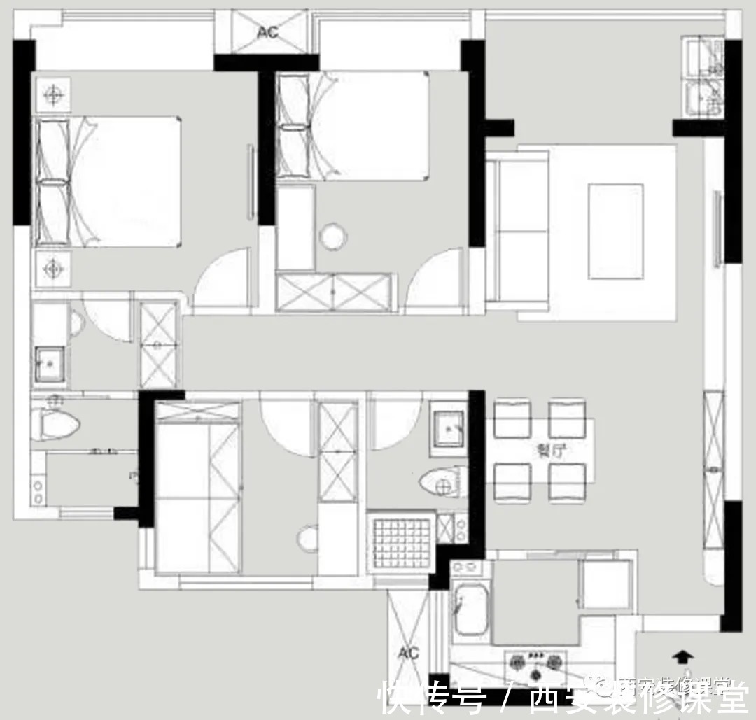 原木清新家|115㎡三室纯南户型，打造原木清新家