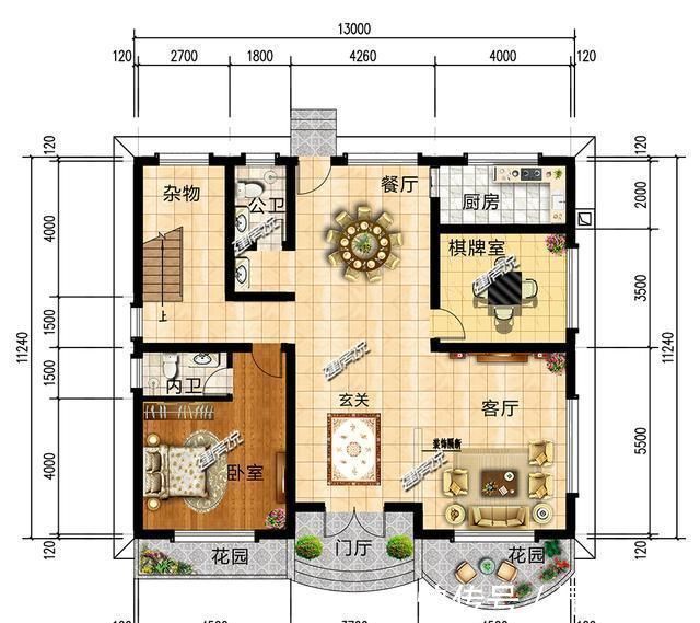 占地面积|4套适合农村建的小别墅,第三套8万就能建,图纸快收藏好