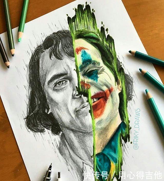 萨诺斯|画师创作动漫人物分裂画风，素描加上彩稿呈现出精彩的对比效果