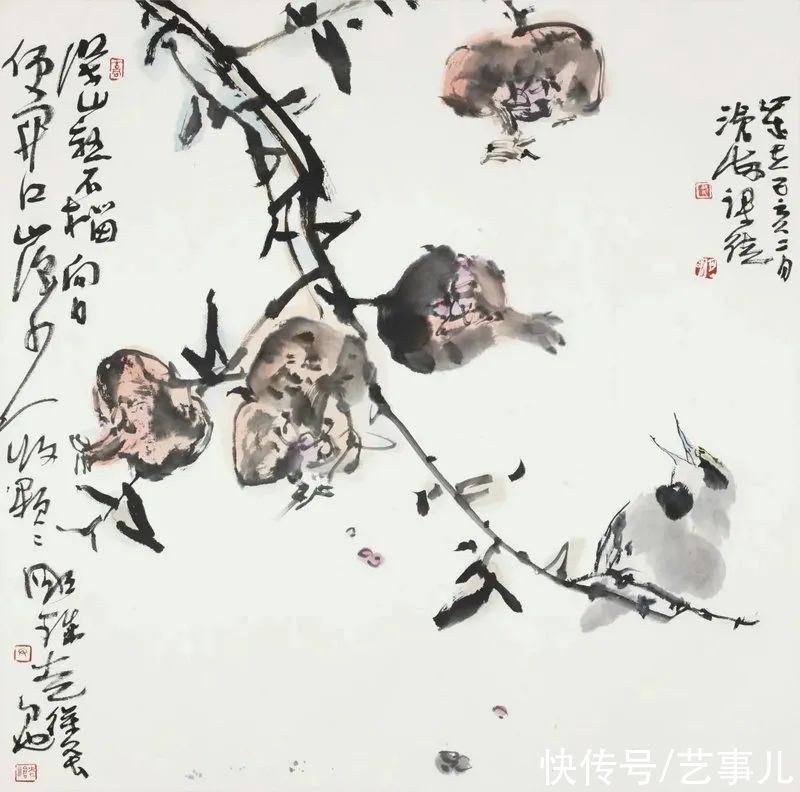 教授!尹沧海教授石榴作品欣赏:清简空灵 独出机杼