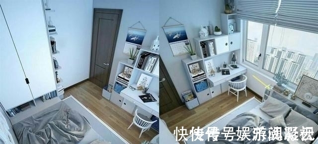 窗帘|床头不得已靠窗,一招化解:加一字形20cm宽矮台面,也当床头柜用