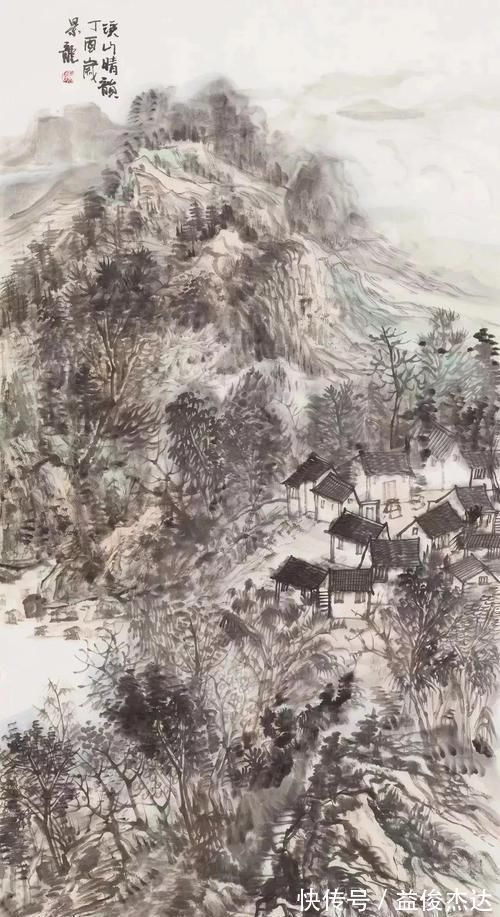 中国艺术#他笔下的山水画山势生动,风起云涌,势不可挡!