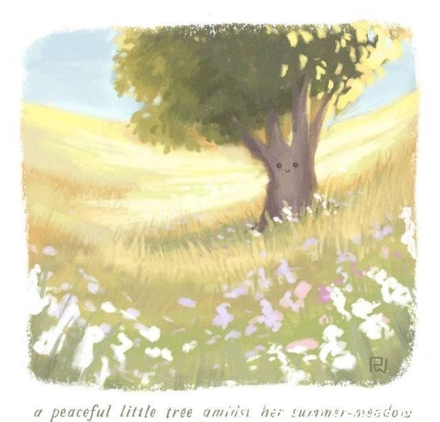 治愈|一组超治愈的板绘小场景插画分享!