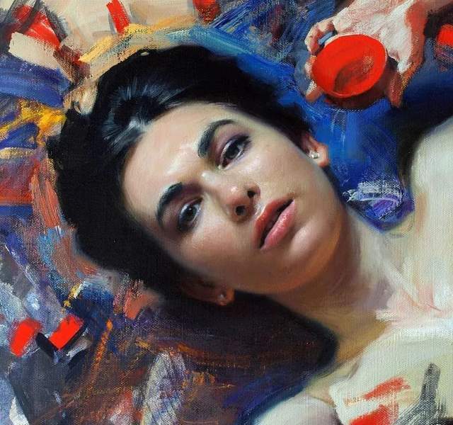 油画&他的油画,既有潇洒带劲的笔触,又有性感细腻温和的柔美