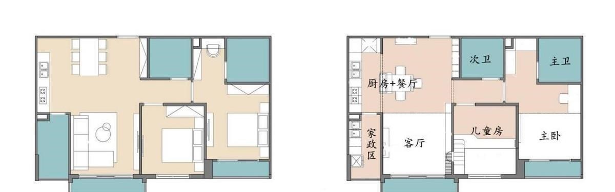 上下铺|78㎡“去客厅化”，扔掉沙发靠墙打5cm高地台，一家5口越住越宽敞