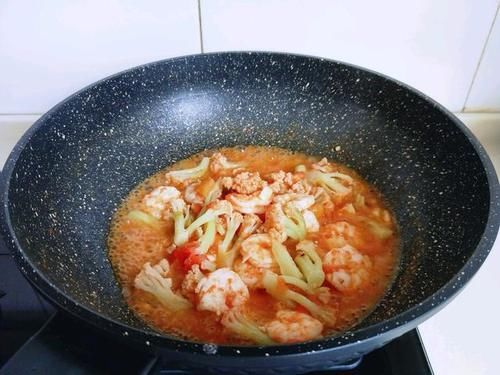 花菜|虾仁跟番茄简直就是绝配,酸酸甜甜的,下饭好吃