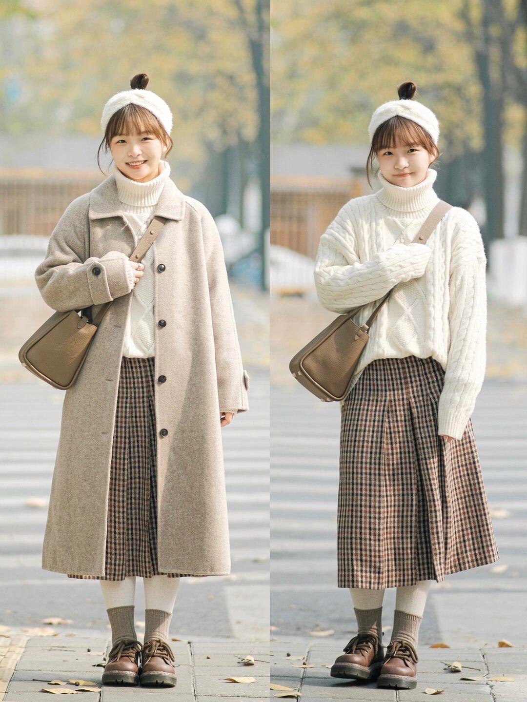 大衣|小个子女生冬季搭配指南|高腰短款羽绒服+宽松直筒牛仔裤,百搭又时尚!