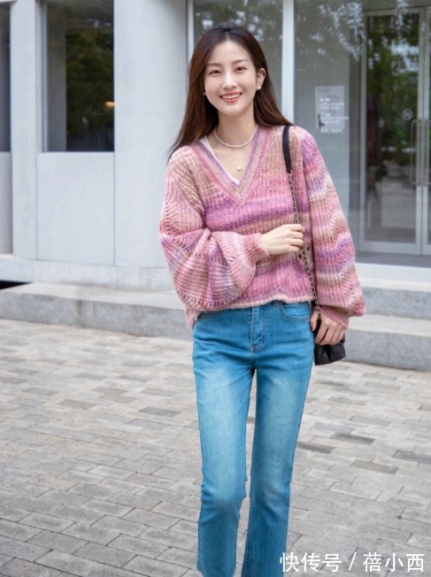 牛仔裤|换季当然要穿“针织衫+牛仔裤”!时髦耐看还百搭,直接照搬也美