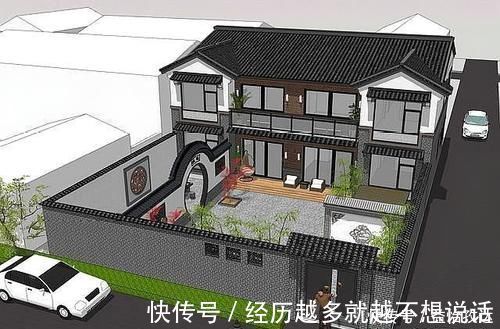 中式|为了孝敬父母，他拆掉300㎡祖宅，自建中式别墅，效果图太美了