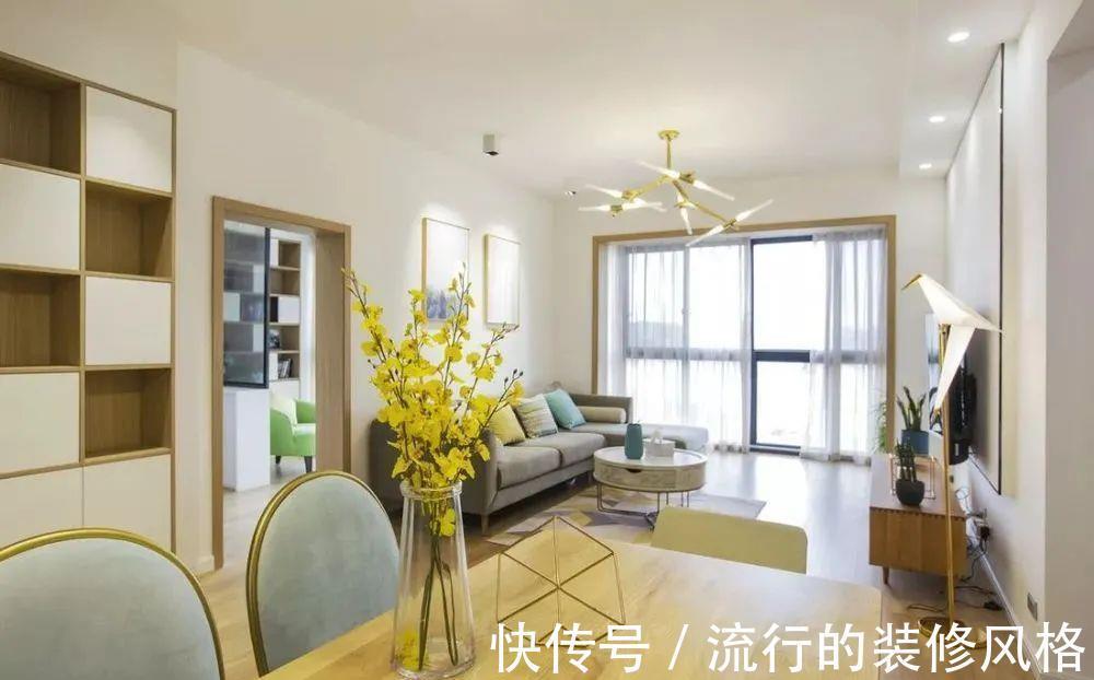 电视屏幕|110㎡简约新房,装修花了8万,完工效果超棒!