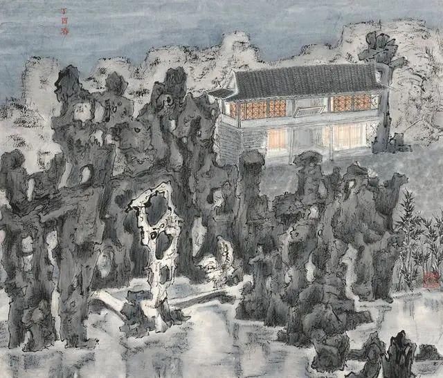 园林山水画@「津门网」清灵高雅|陈磊的园林山水画