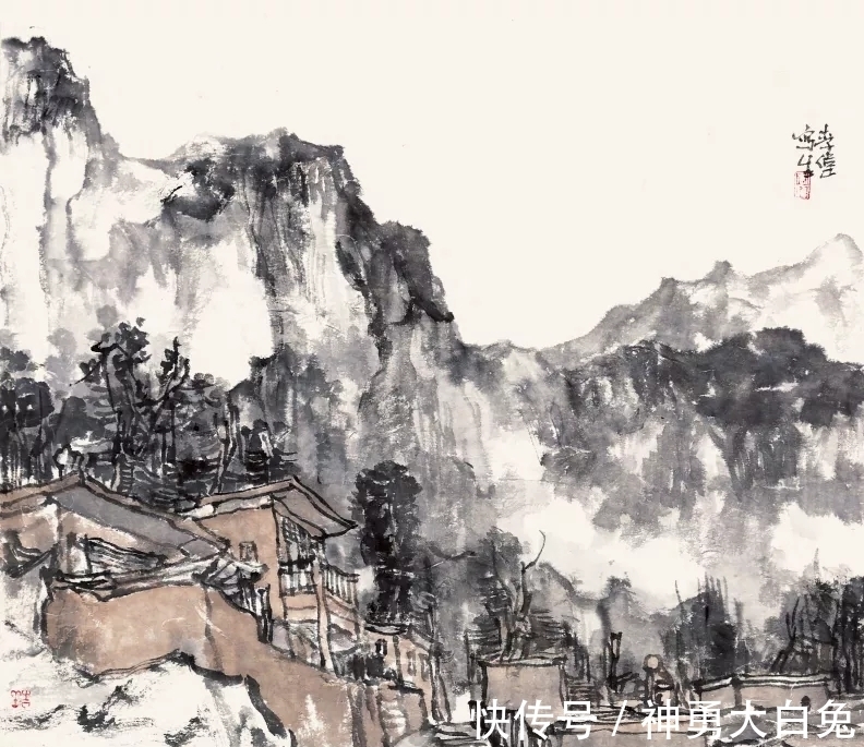 山水画$辛丑写生|甘肃画院李伟水墨山水画