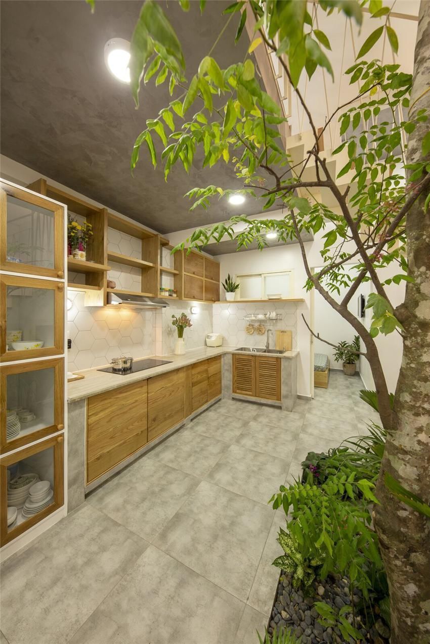 房子|越南小哥在楼缝中建房子,错层设计室内种树,75㎡的家生机勃勃