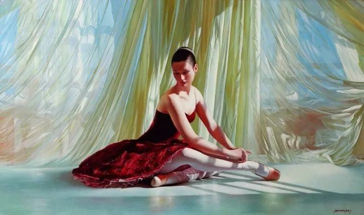 神韵&神韵优雅芭蕾舞者 油画 太奢美了!