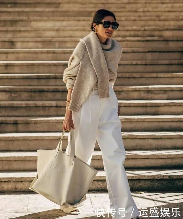 入春,你穿针织衫+阔腿裤的样子=简直太气质了