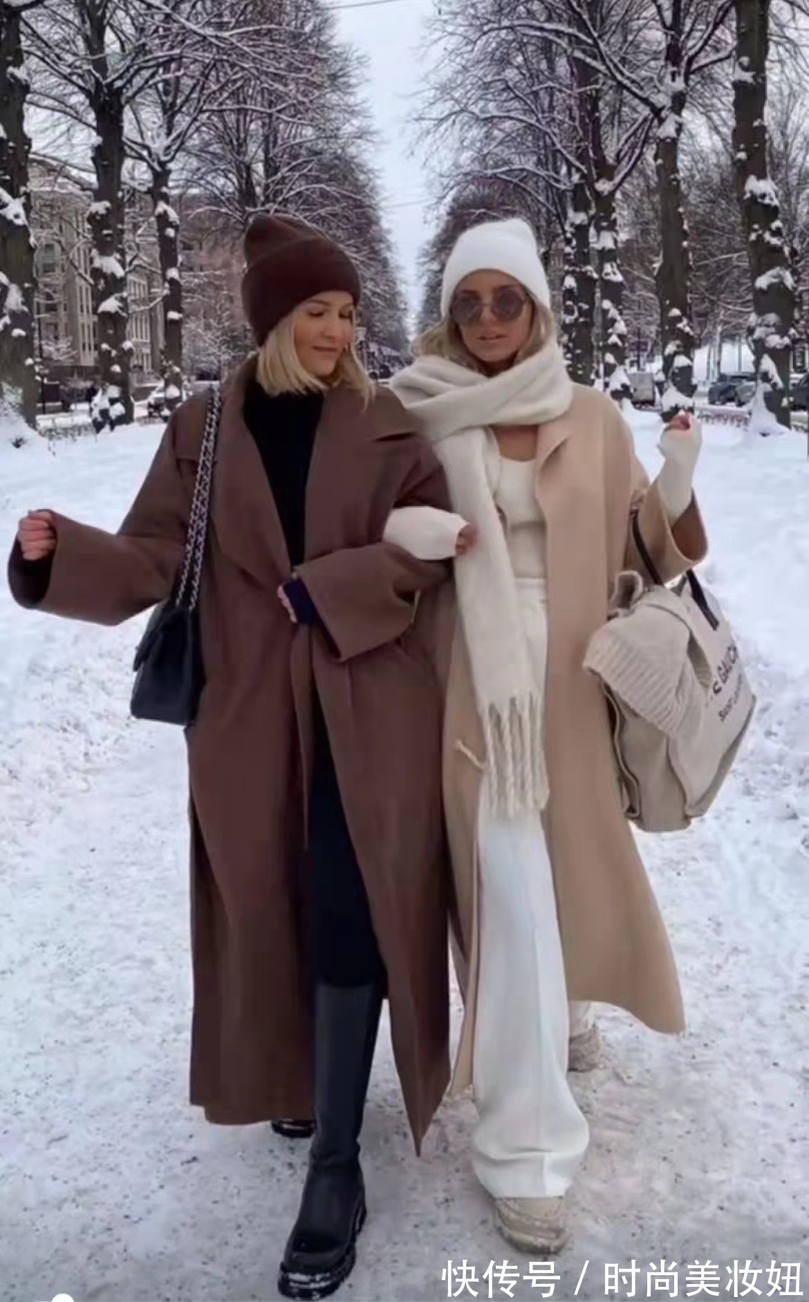 博主|终于找到适合雪地里的大衣穿搭,保暖时髦不说,还超显瘦