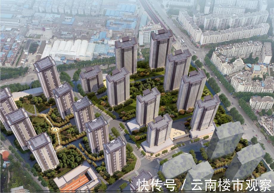 中庭|昆明这个楼盘迎来9栋住宅,最大楼间距超63米还有3616㎡大中庭!