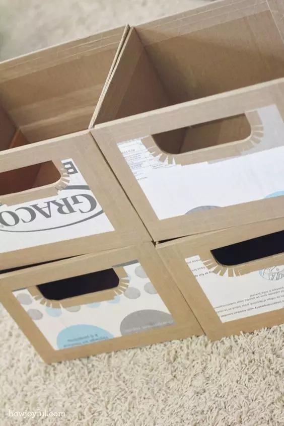 瓦楞纸|家里厚纸箱,以后统统留下来,一通粘贴,竟然连家具都不用买了