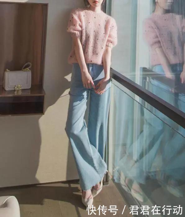 感觉|清新不显胖的浅蓝色系牛仔裤,时髦又气质