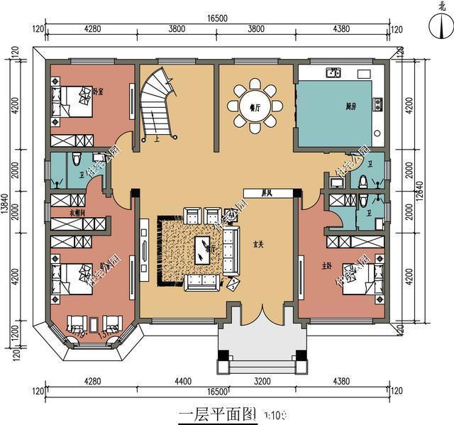新年|旋转楼梯配挑空客厅，16×12米农村别墅，新年新家就要这样
